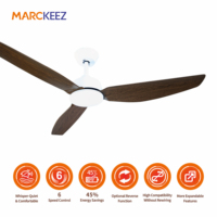 Ventilateur de ventilation BLDC de conception moderne de 52 pouces sans lumière LED, moteur DC en ABS, ventilateur d'intérieur