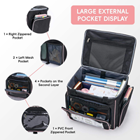 Valise à roulettes Oxford pour enseignants, sac de rangement multi-usages pour outils, transport à la main, à l'épaule et avec poignée de chariot amovible