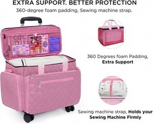 Bolsa para máquina de coser con ruedas, bolsa plegable con ruedas, bolsa de transporte para máquina de coser - Product Image 3