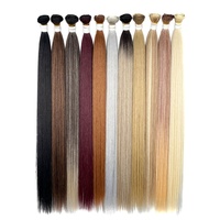 Extensiones de Cabello Sintético Liso de Alta Temperatura para Tejidos y Pelucas, Estilo Europeo, Americano y Africano