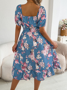 PASUXI Nuovissimo Abito Estivo <span class=keywords><strong>a</strong></span> Maniche Corte con Stampa Digitale, in Chiffon, Stile Moda, <span class=keywords><strong>Taglie</strong></span> Forti, Casual ed Elegante per Ragazze - Product Image 2