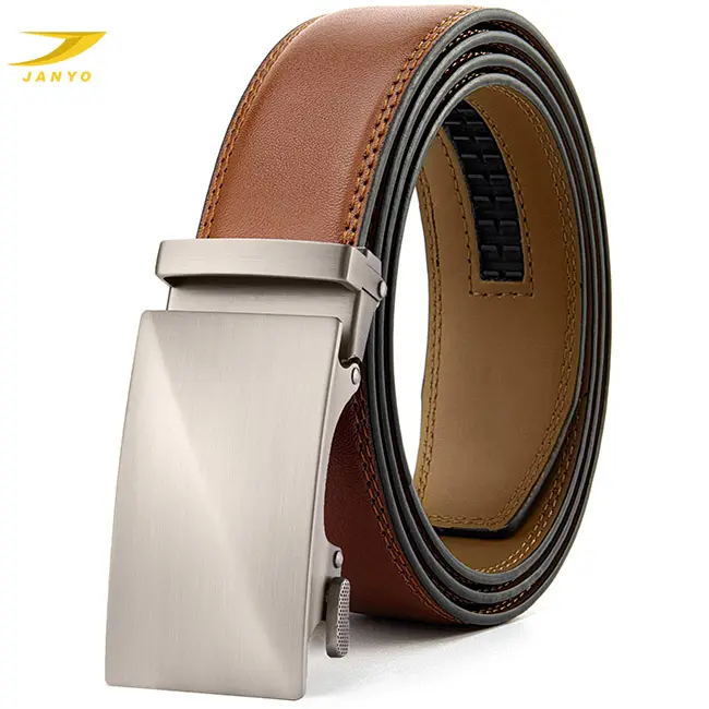 Custom Luxury Classic Vintage Famous Brand Brown Genuine Leather Belts For Men Automatic Buckle