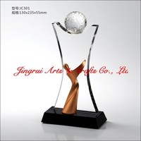 Trophée en verre de cristal pour golf, trophée de conception spéciale, vente directe d'usine