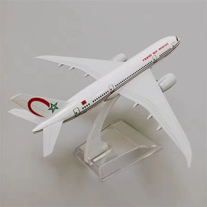 Modèle d'avion en alliage moulé sous pression Boeing 787 Royal <span class=keywords><strong>Air</strong></span> Maroc de 14 cm avec support, fourni par l'usine - Product Image 6