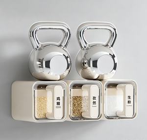 Contenitore Estraibile da Parete per Spezie, Organizzatore Multigrid Sigillato per Sale, Zucchero, Pepe e Condimenti, Uso Quotidiano in Cucina - Product Image 3