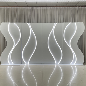 White Metal <strong>Backdrop</strong> Stage 480*240cm LED <strong>Backdrop</strong> Light White Acrylic Background Stand Stage Decoration <strong>Party</strong> Event <strong>Backdrop</strong> - Product Image 1