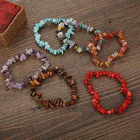 Pulseras Elásticas de Piedras Preciosas Naturales para Sanación de Chakras, Joyería de Cuentas Irregulares de Reiki y Yoga, DIY Sostenible