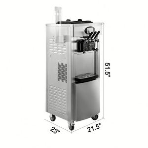 Crème glacée commerciale YKF-8228H 2450W faisant la machine 20-28L/H avec 2 + 1 saveurs mélangées - Product Image 1