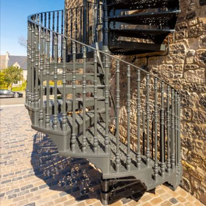 <span class=keywords><strong>Scala</strong></span> a chiocciola moderna in acciaio inossidabile con decorazioni floreali, superficie antiruggine, facile installazione per esterni e interni di ville - Product Image 5