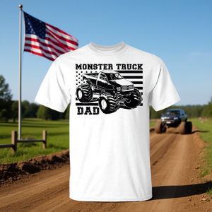 T-shirt patriotique Monster Truck Dad, motif drapeau américain, vêtements promotionnels fierté des États-Unis - Product Image 3