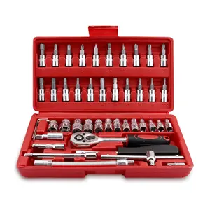 46PCS Ratchet Socket Wrench Kit For Motorcycle Maintenance Manager Car Repair Socket Wrench Set Tools