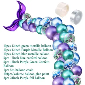 12Inch Kim Loại Bán Buôn Thành Phố Balloon Arch Mermaid Trang Trí Strip Tự Làm Balloon Arch