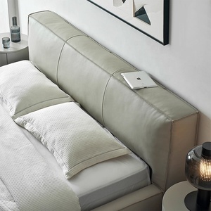 Letto Matrimoniale Zayshine di Lusso in Vera Pelle Stile Minimalista Italiano, Letto <span class=keywords><strong>King</strong></span>-<span class=keywords><strong>Size</strong></span> da 1,8 Metri con Contenitore, Letto Morbido Matrimoniale di Grandi Dimensioni per Camera da Letto Padronale - Product Image 5