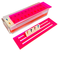 RAYYI Nouveauté : Jeu de Rummy à Six Joueurs en Lucite avec Supports en Acrylique Orange