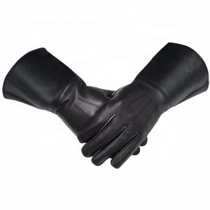 Guantes masónicos de cuero negro para hombre y mujer, guantes de cuero negro para Regalia - Product Image 1