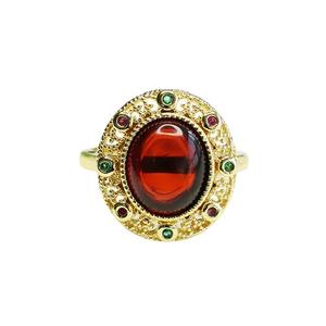 Cincin Amber ceri berongga kualitas tinggi perhiasan Fashion cincin jari berlian & batu permata zirkon kubik berlapis gaya klasik - Product Image 1