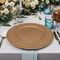 Plateau de charge rond en plastique de 13 pouces grande assiette de décoration de table pour la maison cuisine fête mariage ou événement plats et assiettes