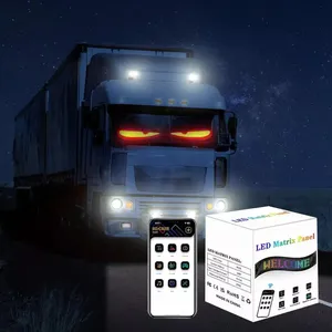 Neon Ma Trận Linh Hoạt Nháy Mắt Nhấp Nháy Sửa Đổi Màn Hình Thực Tế Ma Thuật Tinh Thần Vòng Năng Động <span class=keywords><strong>LED</strong></span> Xe Ma Quỷ Ánh Sáng Mắt Cho Xe Tải - Product Image 2
