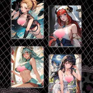 Venta caliente tamaño A5 tarjetas coleccionables tablero de papel de color desnudo Doujin juguetes agua beso diosa historia Waifu <span class=keywords><strong>Ganyu</strong></span> regalo de Navidad - Product Image 4