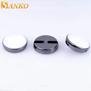 Custom size white color plain enamel buttons flat tunnel shank button for clothing