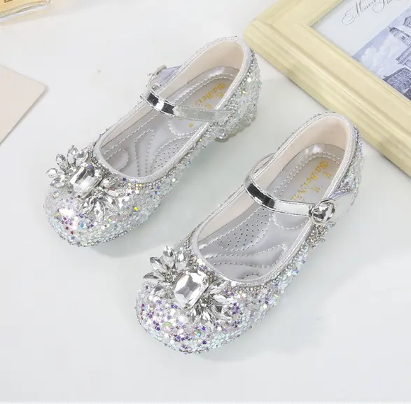 Ambition cute girl princess shoes shiny wedding dress kids sandals comfortable baby footwear