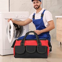 Sac à outils 3-en-1 pour hommes avec fond rigide étanche, sac de transport robuste à large ouverture pour divers instruments