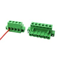 Bloque de Terminales AOSI de 5.08mm de Paso, de Aleación de Cobre, para Montaje en Panel de Pared, 5.00/5.08mm Hembra/Macho, 2P-24, PA66, 300V, 15A, ROHS/CE
