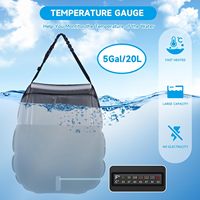 Sac de douche de camping en plein air à chauffage solaire 5 Gal/20L avec pommeau de douche commutable marche-arrêt, sac de douche portable solaire