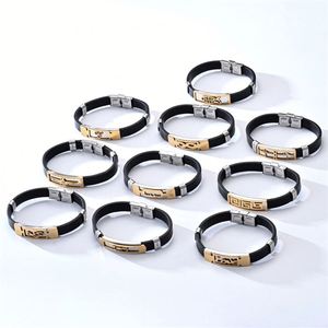 Bracelet en silicone et acier inoxydable pour homme, nouvelle collection OEM, style rétro personnalisé, idéal pour un cadeau promotionnel - Product Image 1