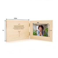 Bingkai Foto Kayu Solid Desain Dekoratif Meja Kerja Model Berongga 3D Gaya Minimalis Bentuk Buku Logo Horizontal/Vertikal