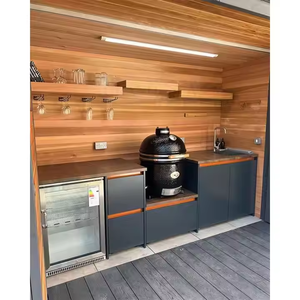 Meubles <span class=keywords><strong>de</strong></span> cuisine d'extérieur BAINENG au design moderne, résistants aux intempéries, pour restaurant extérieur, ensemble <span class=keywords><strong>de</strong></span> meubles <span class=keywords><strong>de</strong></span> cuisine <span class=keywords><strong>de</strong></span> <span class=keywords><strong>petite</strong></span> <span class=keywords><strong>taille</strong></span> avec réfrigérateur - Product Image 1