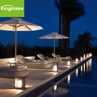 Chaises longues de piscine en rotin Kingmake, fauteuil ottoman, lit de jour extérieur, mobilier de jardin, mobilier de contrat, hôtel, chaise longue réglable