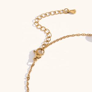 डिंगरान थोक फैशन पैर की उंगलियों के छल्ले स्टेनलेस स्टील सोने की प्लेटेड मोती फिंगर चेन - Product Image 4