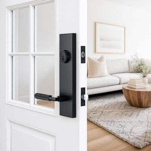 Manija Moderna para Puerta Principal en Negro Mate, Empuñadura Antideslizante, Juego de Cerradura de Entrada Resistente, Cerrojo <span class=keywords><strong>Exterior</strong></span> con Palanca, 3 Llaves, Izquierda/Derecha - Product Image 4