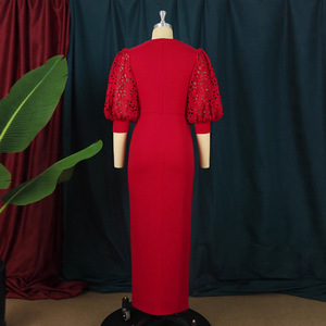 Abito da donna elegante con maniche a lanterna, vestibilità aderente, ricamo a occhiello, per ballo di fine anno, banchetti, <span class=keywords><strong>madre</strong></span> della sposa 2026 - Vendita all'ingrosso - Product Image 3