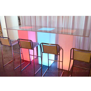 Commercial Led Furniture Geo Pedestal Illuminated <strong>Poseur</strong> <strong>Table</strong> (Ta110A) - Product Image 3