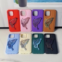 BAILI usine en gros pas cher coussin d'air bouffée couleur gommage TPU Quicksand ours papillon étui de téléphone portable pour Iphone 11 Pro 12 Max