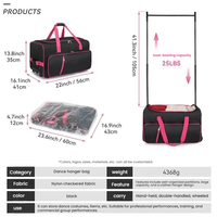 Sac de danse en stock avec trolley à roulettes, rangement pour costumes de scène, grande capacité, studio portable, sac de voyage