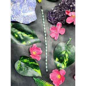 Pulsera de Esmeralda hecha en plata 925 con baño de rodio negro, pulsera de piedras preciosas, joyería de cristal, regalo para el Día de la Madre - Product Image 1