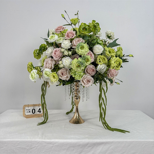 Centro de Mesa Moderno Personalizado de Alta Calidad con Bola de Flores Grandes, Rosas de Seda para Decoración de Mesa de Boda - Product Image 1