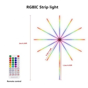 Tira de Luces LED para Fuegos Artificiales Navideños, a Todo Color, 60 LED, Control por Sonido, Sincronización con Música, Control Remoto, Modo Dinámico Explosión de Estrellas - Product Image 2