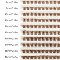 Cils en grappe pré-coupés faits à la main en plastique, faux cils naturels longs et épais, croisés, hybrides, légers, volume 3D-5D, 12 rangées, personnalisables