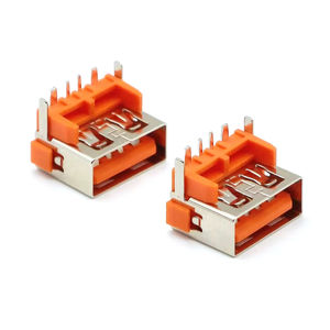 USB2.0 Short-body 10.0 Prise femelle 8.7 surélevée à courant élevé SMT Plastique orange 4P - Product Image 1