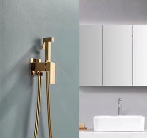 Vente <span class=keywords><strong>chaude</strong></span> en laiton jaune robinet de toilette à bidet mural pulvérisateur de douche à main avec robinets de bain et de douche à finition brossée - Product Image 5