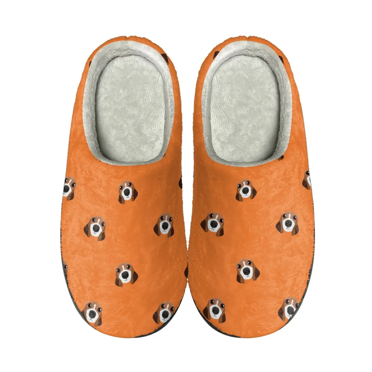 Hot Selling Home Slippers For Women Orange Cute Dog Pattern Design Winter Slippers For Women High Quality Winter Slippers