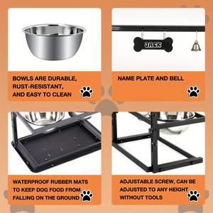 Elevated <b>Dog</b> <b>Bowls</b> Stand with Stainless Steel <b>Bowls</b> and Silicone <b>Mat</b> for Large & Medium <b>Dogs</b> - Product Image 4
