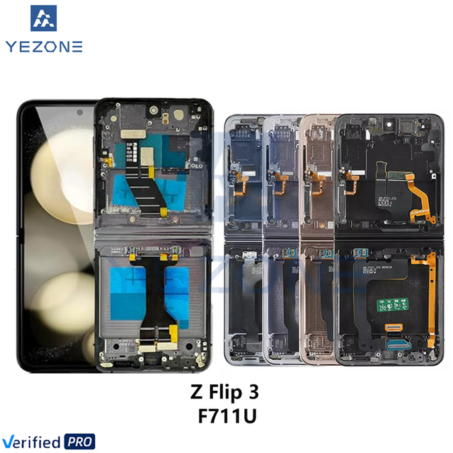 6.7 Inch for Samsung Z Flip 3 F711U Mobile Phone Touch Screen Digitizer Assembly Z Flip3 5G SM-F711B LCD Display Replacement