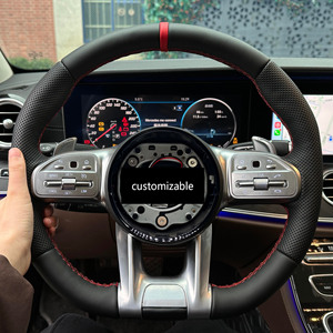 Volante <span class=keywords><strong>de</strong></span> Cuero Negro en Oferta para Mercedes-Benz GT CL SL GL ML W212 W176 W205 CLA CLS E300 C63 GLA GLC A45 E63 S63 - Product Image 1