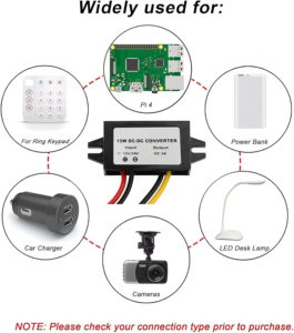 <span class=keywords><strong>Convertisseur</strong></span> DC-DC étanche <span class=keywords><strong>12V</strong></span>/24V vers <span class=keywords><strong>5V</strong></span> à sortie unique, compatible Raspberry Pi 4, adaptateur USB pour voiture, onduleur USB - Product Image 5
