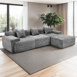 Sofá Cama Moderno de Tela de Tres Plazas con Respaldo Bajo, Compresión al Vacío, Ecológico, para Sala de Estar o Apartamento - Product Image 1